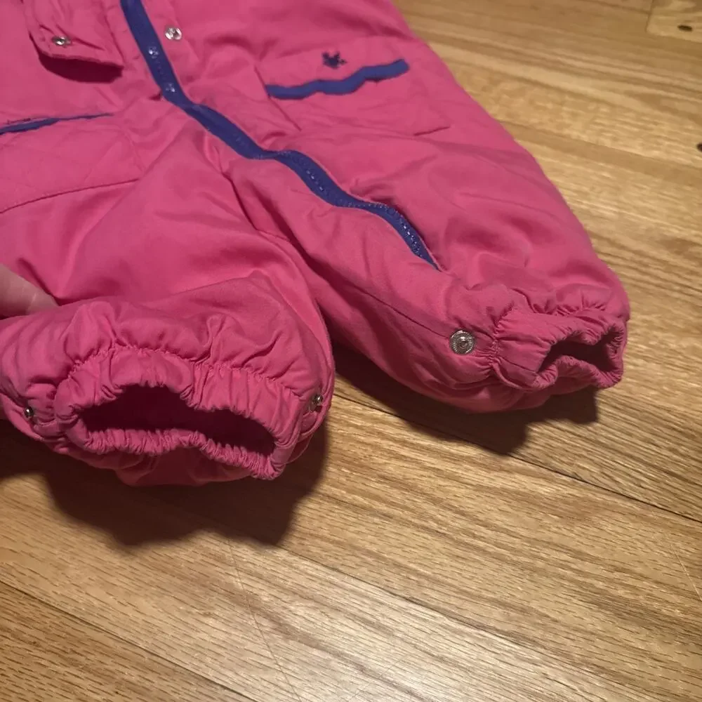 Vtg Disney Winnie the Pooh Snow Suit Infant 12M Pink Hooded Snowsuit